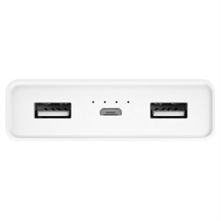 Внешний аккумулятор Xiaomi (Mi) Power Bank 20000 mAh, цвет "Белый" (PLM05ZM) - фото 15383