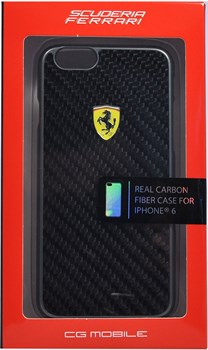 Чехол-накладка Ferrari для iPhone 6/6s Formula One Hard Real Carb Bk (Цвет: Чёрный) - фото 16138