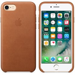 Оригинальный кожаный чехол-накладка Apple для iPhone 7/8, цвет «золотисто-коричневый» (MMY22ZM/A) - фото 16298