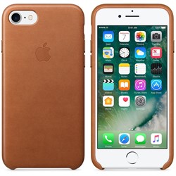 Оригинальный кожаный чехол-накладка Apple для iPhone 7/8, цвет «золотисто-коричневый» (MMY22ZM/A) - фото 16299