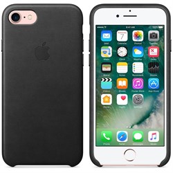 Оригинальный кожаный чехол-накладка Apple для iPhone 7/8, цвет «черный» (MMY52ZM/A) - фото 16326