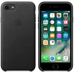 Оригинальный кожаный чехол-накладка Apple для iPhone 7/8, цвет «черный» (MMY52ZM/A) - фото 16329