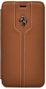 Чехол-книжка Ferrari для iPhone 6/6s plus Montecarlo Booktype Camel (Цвет: Коричневый) - фото 16504