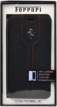 Чехол-флип Ferrari для iPhone 6/6s plus Montecarlo Flip Black (Цвет: Чёрный) - фото 16521