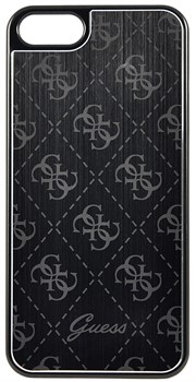 Чехол-накладка Guess Aluminium Plate для iPhone 5/5s/SE Hard Black (Цвет: Чёрный) (GUHCPSEMEBK) - фото 16965