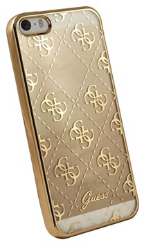 Чехол-накладка Guess Transparent для iPhone 5/5s/SE Hard TPU Gold (Цвет: Золотой) - фото 16976