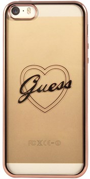Чехол-накладка Guess для iPhone SE/5S SIGNATURE HEART Hard TPU Rose gold (Цвет: Розовое золото) - фото 16995