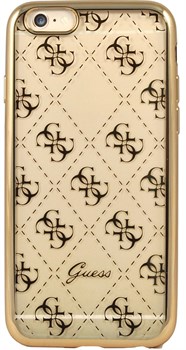 Чехол Guess для iPhone 6S 4G TRANSPARENT Hard TPU Gold (Цвет: Золотой)