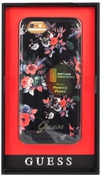 Чехол-накладка Guess для iPhone 6/6S BLOSSOM Hard TPU Black (Цвет: Чёрный) - фото 17040