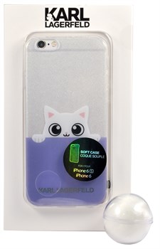 Чехол-накладка Lagerfeld для iPhone 6S K-Peek A Boo Hard Transparent TPU Blue/White (Цвет: Голубой/Белый) - фото 17110