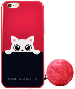 Чехол-накладка Lagerfeld для iPhone 6/6S K-Peek A Boo Hard TPU Navy/Pink (Цвет: Синий/Розовый) - фото 17123