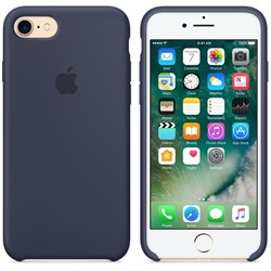 Оригинальный силиконовый чехол-накладка Apple для iPhone 7/8, цвет «темно-синий»  (MMWK2ZM/A) - фото 17357