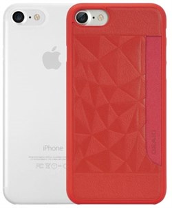 Набор из двух чехлов-накладок Ozaki Jelly и Ozaki Pocket для iPhone 7/8  «Цвет: Jelly прозрачный/Pocket красный» (OC722RC) - фото 18444