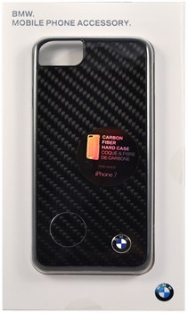 ЧЕХОЛ-НАКЛАДКА BMW для iPhone 7/8 Signature Real carbon Hard, ЦВЕТ «ЧЕРНЫЙ» (BMHCP7MBC) - фото 18558