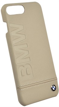 Чехол-накладка BMW для iPhone 7 Plus/8 Plus  Signature Logo imprint Hard Leather Black,  Цвет «Бежевый» (BMHCP7LLLST) - фото 18587