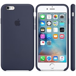 Оригинальный силиконовый чехол-накладка Apple для iPhone 6/6s цвет «темно-синий» (MKY22ZM/A) - фото 18804