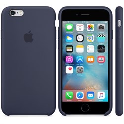 Оригинальный силиконовый чехол-накладка Apple для iPhone 6/6s цвет «темно-синий» (MKY22ZM/A) - фото 18806