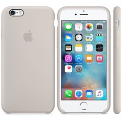 Оригинальный силиконовый чехол-накладка Apple для iPhone 6/6s цвет «бежевый» (MKY42ZM/A) - фото 18974