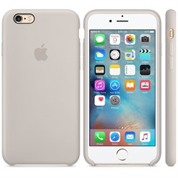 Оригинальный силиконовый чехол-накладка Apple для iPhone 6/6s цвет «бежевый» (MKY42ZM/A) - фото 18975