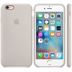 Оригинальный силиконовый чехол-накладка Apple для iPhone 6/6s цвет «бежевый» (MKY42ZM/A) - фото 18977