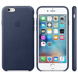 Оригинальный кожаный чехол-накладка Apple для iPhone 6/6s цвет «Темно-синий» (MKXU2ZM/A) - фото 19385