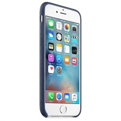 Оригинальный кожаный чехол-накладка Apple для iPhone 6/6s цвет «Темно-синий» (MKXU2ZM/A) - фото 19389