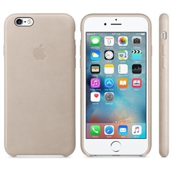 Оригинальный кожаный чехол-накладка Apple для iPhone 6/6s цвет «Телесный» (MKXV2ZM/A) - фото 19427
