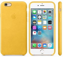Оригинальный кожаный чехол-накладка Apple для iPhone 6/6s цвет «весенняя мимоза» (MMM22ZM/A) - фото 19483