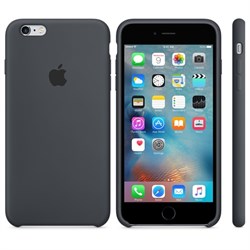 Оригинальный силиконовый чехол-накладка Apple для iPhone 6/6s Plus цвет «угольно-серый» (MKXJ2ZM/A) - фото 19489