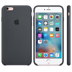 Оригинальный силиконовый чехол-накладка Apple для iPhone 6/6s Plus цвет «угольно-серый» (MKXJ2ZM/A) - фото 19490