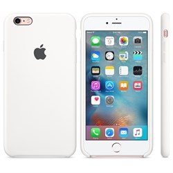 Оригинальный силиконовый  чехол-накладка Apple для iPhone 6/6s Plus цвет «белый» (MKXK2ZM/A) - фото 19581