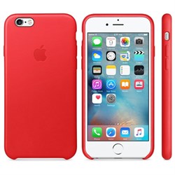 Оригинальный кожаный чехол-накладка Apple для iPhone 6/6s цвет «красный» (MKXX2ZM/A) - фото 19712