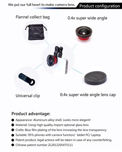 Объектив-линза Lieqi широкоугольная high quality glass Цвет: Чёрный (LQ-002) - фото 20167