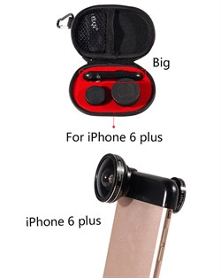 Объектив-линза Lieqi набор 3 в 1:Fisheye, Макро ( macro ) объектив,широкоугольная линза для iPhone 6 plus Цвет: Чёрный (LQ-019) - фото 20336