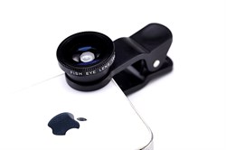 Объектив-линза Lieqi набор 4 в 1: Поляризационная линза, Макро линза, Fisheye, Широкоформатная линза. Цвет: Чёрный (LQ-008) - фото 20603