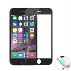 Защитное стекло Ainy Tempered Glass 3D для iPhone 6/6s Plus на весь экран с закруглением (Цвет: Черный, толщина 0.33 мм) - фото 20701