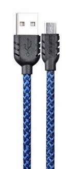 Кабель REMAX USB - micro-USB Sagitar Double Sided, цвет "синий"  - фото 20913