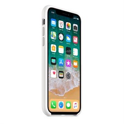 Оригинальный силиконовый чехол-накладка Apple для iPhone X, цвет белый  (MQT22ZM/A) - фото 22903