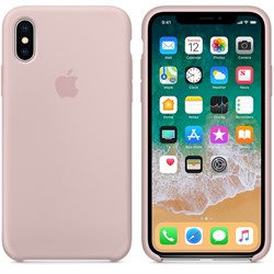 Оригинальный силиконовый чехол-накладка Apple для iPhone X, цвет &#171;Розовый песок&#187;  (MQT62ZM/A)