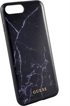 Чехол-накладка Guess для iPhone 7+/8+ Marble Collection Hard TPU, дизайн "черный мрамор" (GUHCI8LHYMABK) - фото 23601