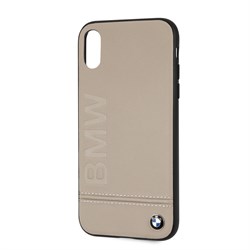 Чехол-Накладка BMW iPhone XR Signature Logo imprint Hard Leather, "Taupe" (BMHCI61LLST) - фото 24817