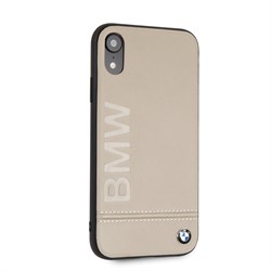 Чехол-Накладка BMW iPhone XR Signature Logo imprint Hard Leather, "Taupe" (BMHCI61LLST) - фото 24819