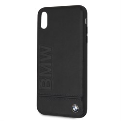 Чехол-Накладка BMW iPhone XS Max Signature Logo imprint Hard Leather "Black" (BMHCI65LLSB) - фото 24829
