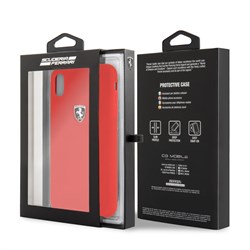 Чехол-Накладка Ferrari iPhone XS Max Heritage W Hard Leather "Red" (FEHDEHCI65RE) - фото 24917
