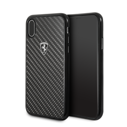 Чехол-Накладка Ferrari iPhone X/XS Heritage Real carbon Hard "Black" (FEHCAHCPXBK) - фото 24927