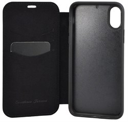 Чехол-Книжка Ferrari iPhone X/XS Heritage W Booktype Leather, "Black" (FEHDEFLBKPXBK) - фото 24950