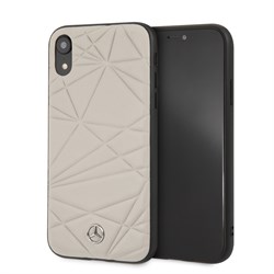 Чехол-Накладка Mercedes iPhone XR Twister Hard Leather, "Grey" (MEPERHCI61QGLGR) - фото 25078