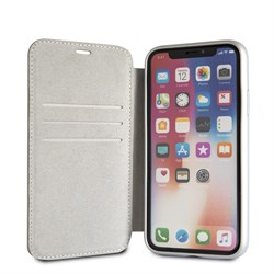 Чехол-Книжка Mercedes iPhone X/XS New Organic I Booktype Leather, "Crystal grey" (MEFLBKPXTHLGR) - фото 25108