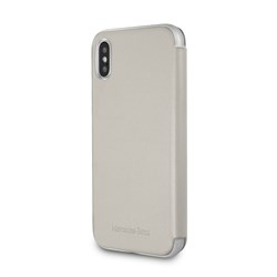 Чехол-Книжка Mercedes iPhone X/XS New Organic I Booktype Leather, "Crystal grey" (MEFLBKPXTHLGR) - фото 25113