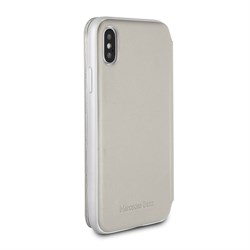 Чехол-Книжка Mercedes iPhone X/XS New Organic I Booktype Leather, "Crystal grey" (MEFLBKPXTHLGR) - фото 25115